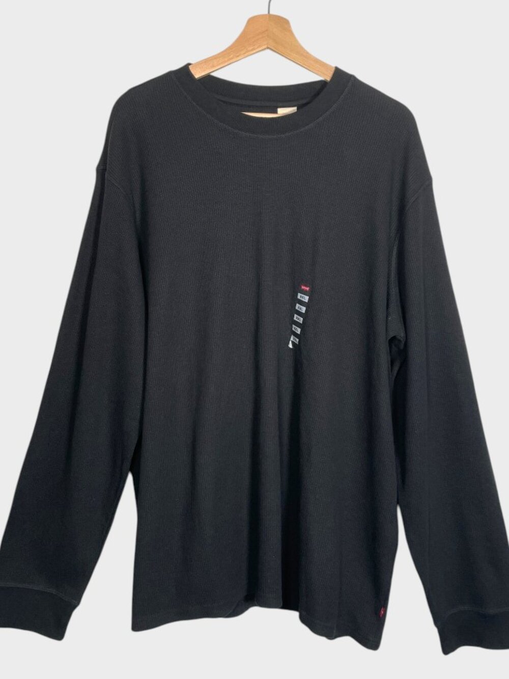 Levi's Waffle Knit Long Sleeve Shirt Men's XXL Black NEW